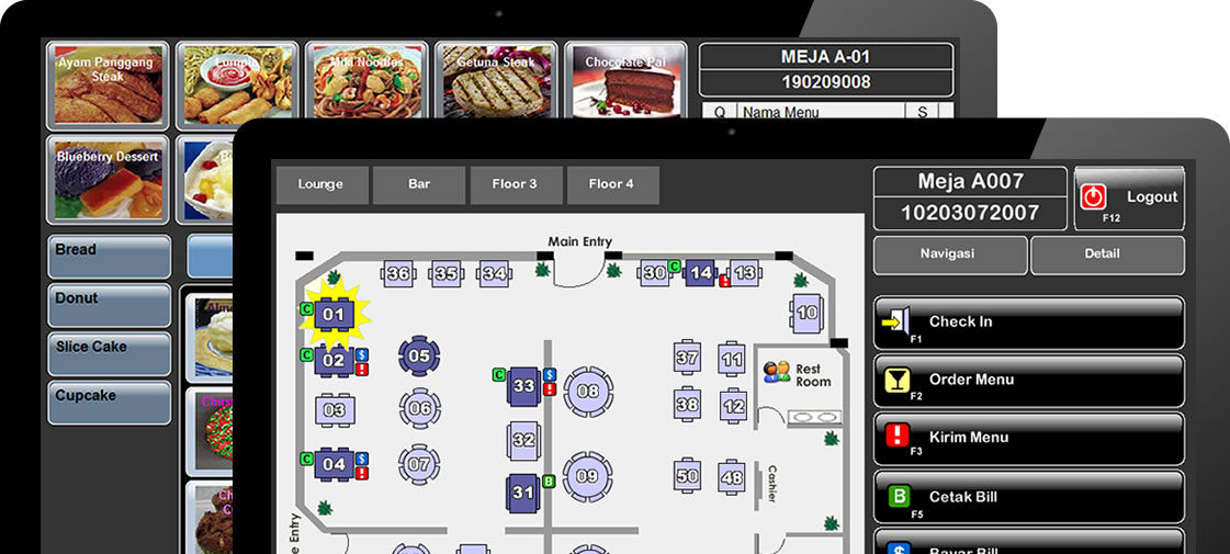 InterActive MyResto software kasir untuk bisnis Restoran, Cafe, Bar, Food Court, Bakery, Meat Shop, F&B Franchise, Karaoke, Take Away