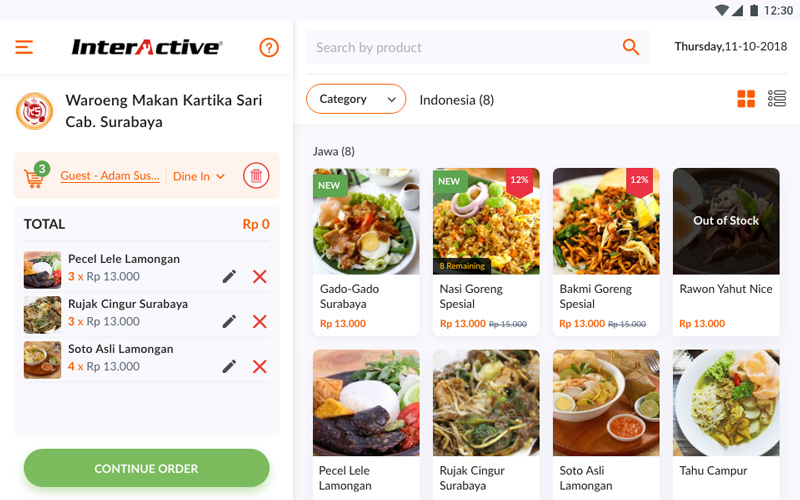 Software self order tablet surabaya InterActive MyOrder Self Order Tablet